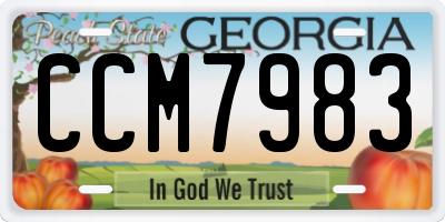 GA license plate CCM7983