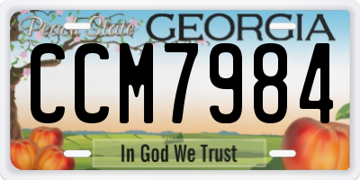 GA license plate CCM7984