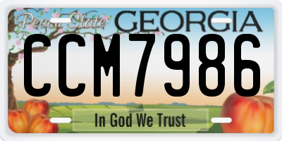 GA license plate CCM7986