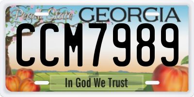 GA license plate CCM7989