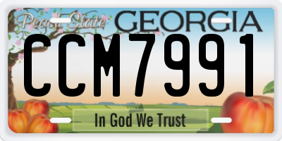 GA license plate CCM7991