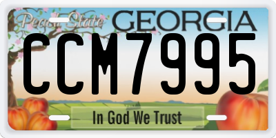 GA license plate CCM7995