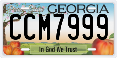 GA license plate CCM7999
