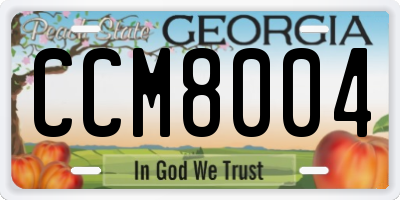 GA license plate CCM8004