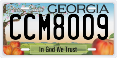 GA license plate CCM8009