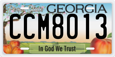 GA license plate CCM8013