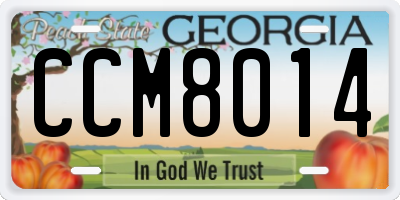 GA license plate CCM8014