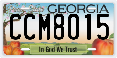 GA license plate CCM8015