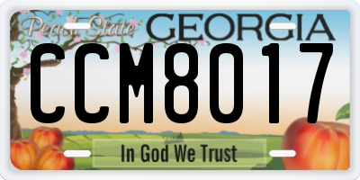 GA license plate CCM8017