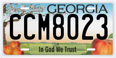GA license plate CCM8023