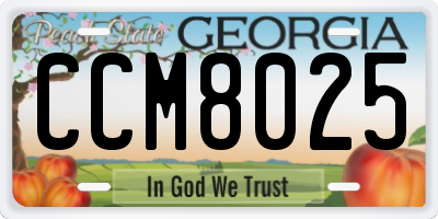 GA license plate CCM8025