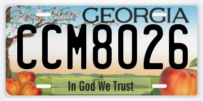 GA license plate CCM8026