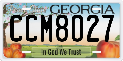 GA license plate CCM8027