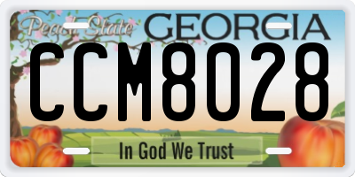 GA license plate CCM8028