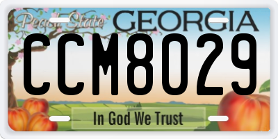 GA license plate CCM8029