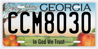 GA license plate CCM8030