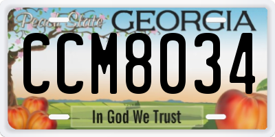 GA license plate CCM8034