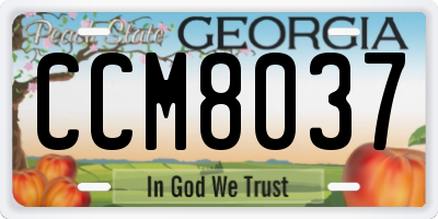 GA license plate CCM8037