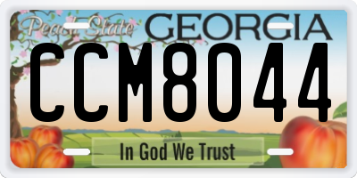 GA license plate CCM8044