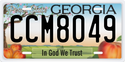 GA license plate CCM8049