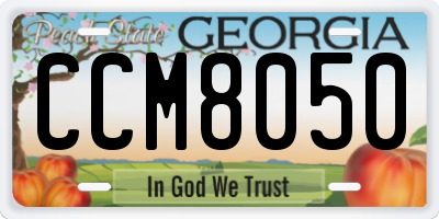GA license plate CCM8050
