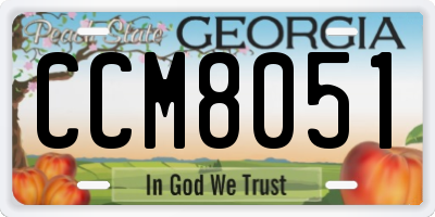 GA license plate CCM8051