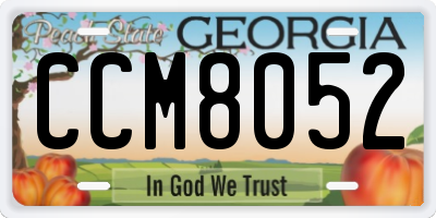 GA license plate CCM8052