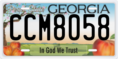 GA license plate CCM8058