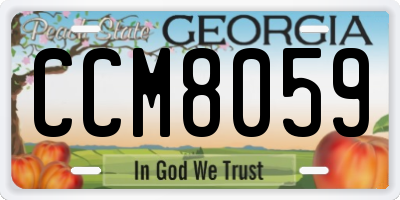 GA license plate CCM8059