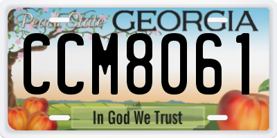 GA license plate CCM8061