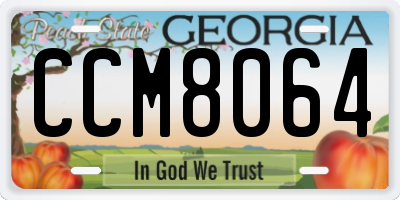 GA license plate CCM8064