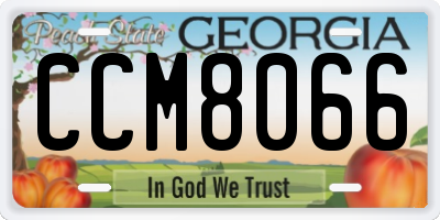 GA license plate CCM8066