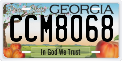 GA license plate CCM8068