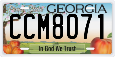 GA license plate CCM8071