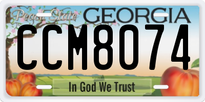 GA license plate CCM8074