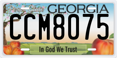 GA license plate CCM8075