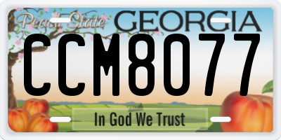 GA license plate CCM8077