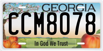 GA license plate CCM8078
