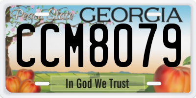 GA license plate CCM8079