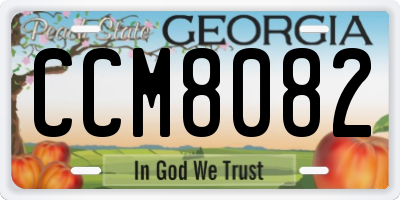 GA license plate CCM8082