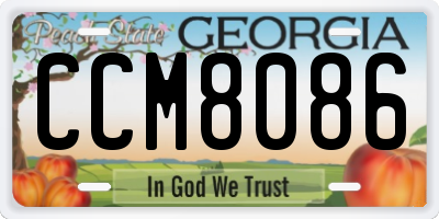 GA license plate CCM8086