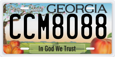 GA license plate CCM8088