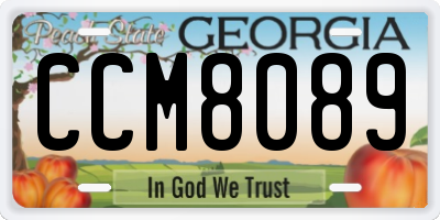 GA license plate CCM8089