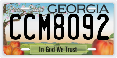 GA license plate CCM8092