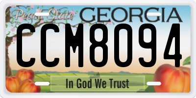 GA license plate CCM8094