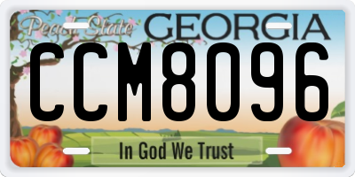 GA license plate CCM8096