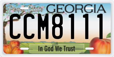 GA license plate CCM8111
