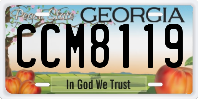 GA license plate CCM8119