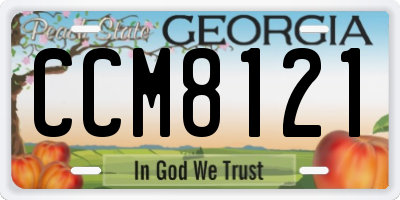 GA license plate CCM8121