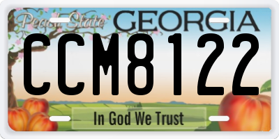 GA license plate CCM8122